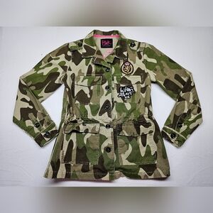 P!NK Pink Alecia Moore Camouflage Jacket Graphic Patch Embellished Womens Medium